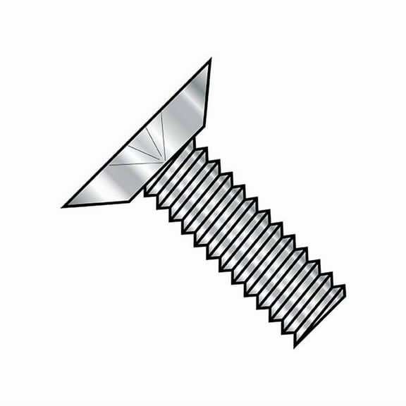 #3-48 x 1/2 in Phillips Flat Machine Screw, Plain Steel, 5000 PK