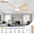 thumbnail image 2 of Ventilador de techo Dolavast de 42 pulgadas con luz y control remoto blanco, 2 of 8