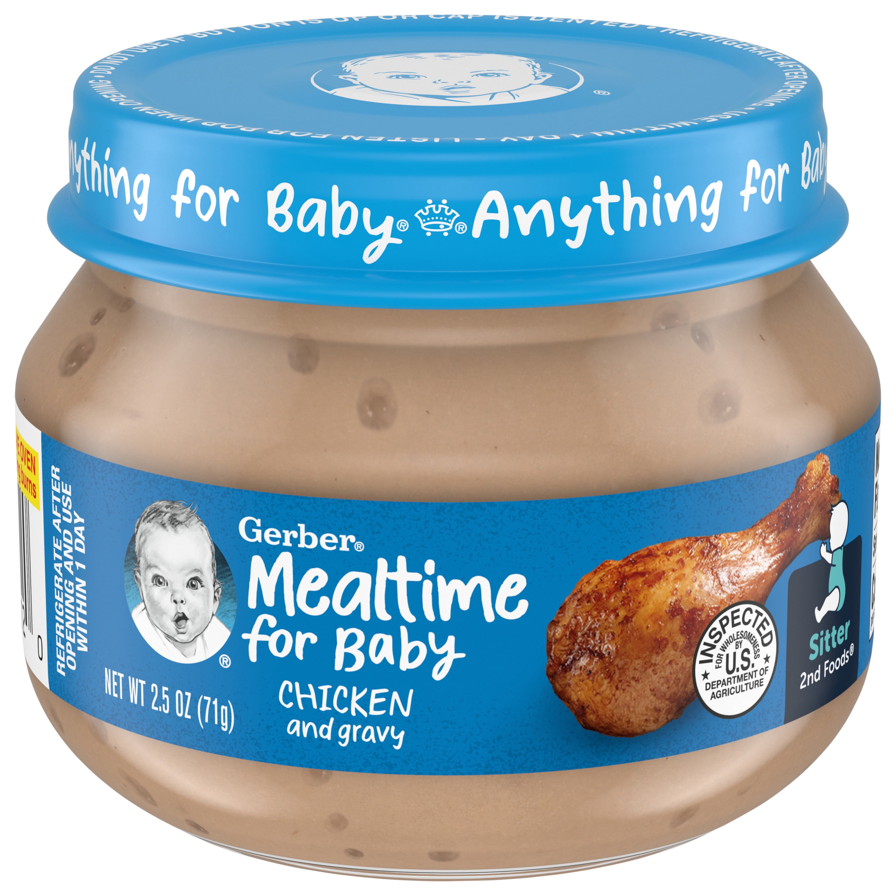 Gerber 2nd Foods Mealtime for Baby Baby Food, Chicken & Gravy, 2.5 oz
