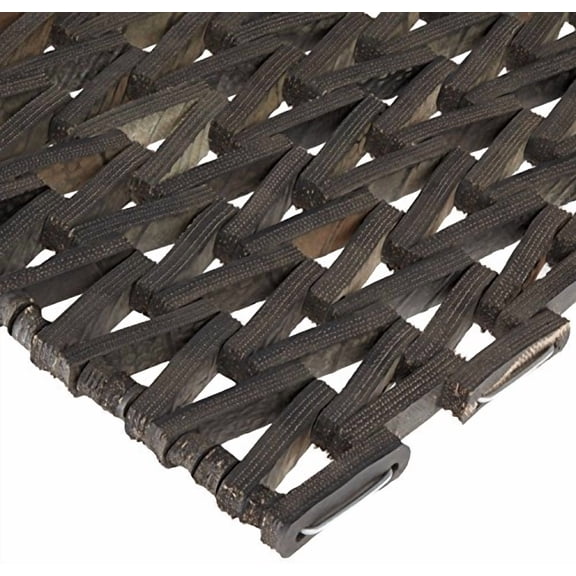 durable durite recycled tire-link outdoor entrance mat, herringbone weave, 24" x 36", black