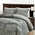 thumbnail image 2 of Chezmoi Collection Lux 3-Piece Medium Gray Velvet Comforter Set King Size, All Season Lush Plush Velvet Bedding Set with Soft Washed Microfiber Reverse, 2 of 9