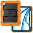 thumbnail image 3 of Rugged Case For Apple iPad Air 11 (2024) – 3-Layer Protection Shockproof Stand Cover with Screen Protector, Adjustable Stand, Shoulder Strap, & Pencil Holder -- Orange, 3 of 10