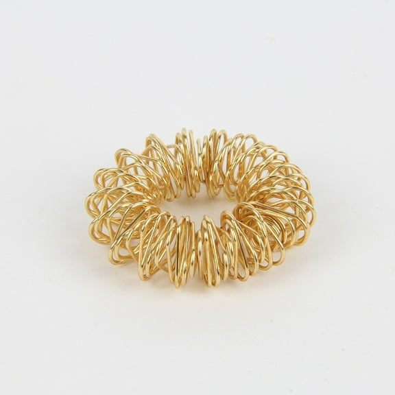 Steel Spiky Sensory Acupressure Finger Rings Massage Tools golden 25x8mm