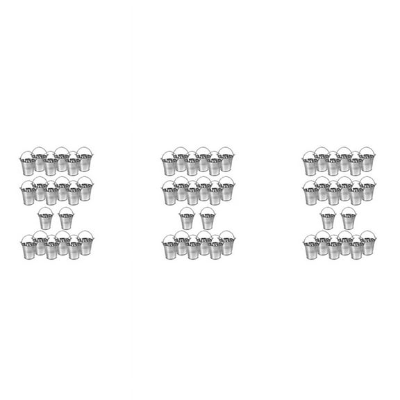 60Pcs Mini Metal Bucket Portable Flower Pot Vases Lovely Candy Box for Wedding Home Decoration