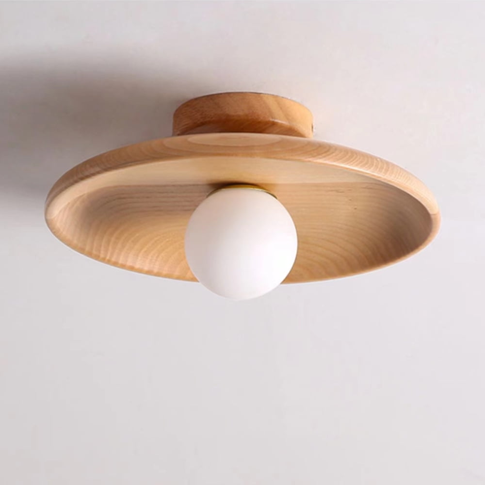 Arturesthome Japanese-style Aisle Small Lamp Flush Mount Solid Wooden Ceiling Light For Dining Room
