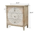 thumbnail image 4 of LuxenHome Set of 2 Natural Wood 3-Drawer Chests, 4 of 11