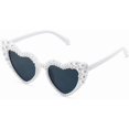 thumbnail image 3 of Bridal Pearl Love Heart Sunglasses for Women, Bachelorette Party Glasses, Wedding Bridesmaid Bride Sunglasses, 3 of 5