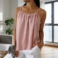thumbnail image 2 of Miluxas Women's Solid Spaghetti Strap Cami Top Textured Ruched Casual Loose Fit Sleeveless Tank Tops Pink, 2 of 8