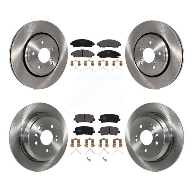 Transit Auto Front Rear Disc Brake Rotors and Semi-Metallic Pads Kit for Car Honda Pilot Ridgeline K8F-101455