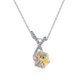 thumbnail image 4 of Collares de rombos para mujer, collar de cristal, regalo romántico de plata para su nacimiento, 4 of 5