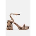 thumbnail image 6 of Such Flirt Snake Print Triangular Block Heel Sandals, 6 of 10
