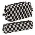 thumbnail image 2 of 2pcs Cosmetic Bag Knitting Makeup Case Hit Color Makeup Bags for Weekend Holiday, 2 of 5