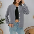 thumbnail image 4 of Cardigan Sweaters for Women 2025 Long Sleeve Button Down Crewneck Oversized Cozy Knit Cardigan Sweater Jacket Tops, 4 of 5