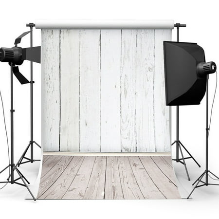 5x7FT Vinyl White Wood Floor Vintage Photography Backdrop Camera & Studio Photo Backgrounds (Best Camera For Mid Level Photography)