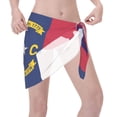 thumbnail image 7 of Women'S Beach Cover Up Short Sarong Dress North Carolina Flag Wrap Chiffon Shawl, 7 of 7