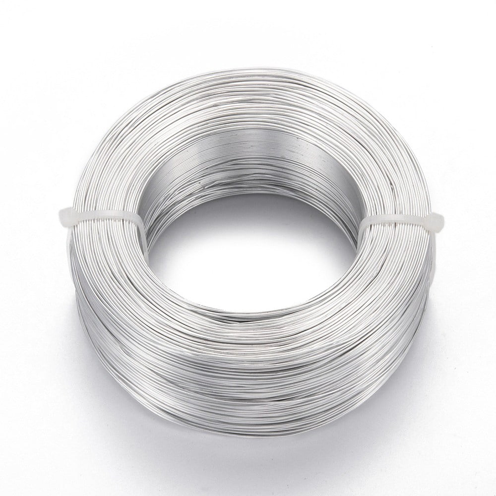 Anodized Aluminum Wire Bendable Metal Craft Wire Flexible Craft Wire for Beading Jewelry Craft Making Silver 20 Gauge 0.8mm