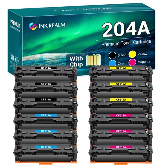 Cool Toner Compatible Toner Replacement for CF510A 204A used for Color MFP M180nw M180n M181fw M154nw M154a （3 * Black,3 * Cyan,3 * Magenta,3 * Yellow, 12-Pack)