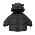 thumbnail image 1 of Gibobby Chamarra de forro polar para niños y niñasChaqueta acolchada de plumón para niños, abrigo grueso para bebés, chaqueta acolchada, prendas de vesti(Negro, 18-24 Meses), 1 of 4