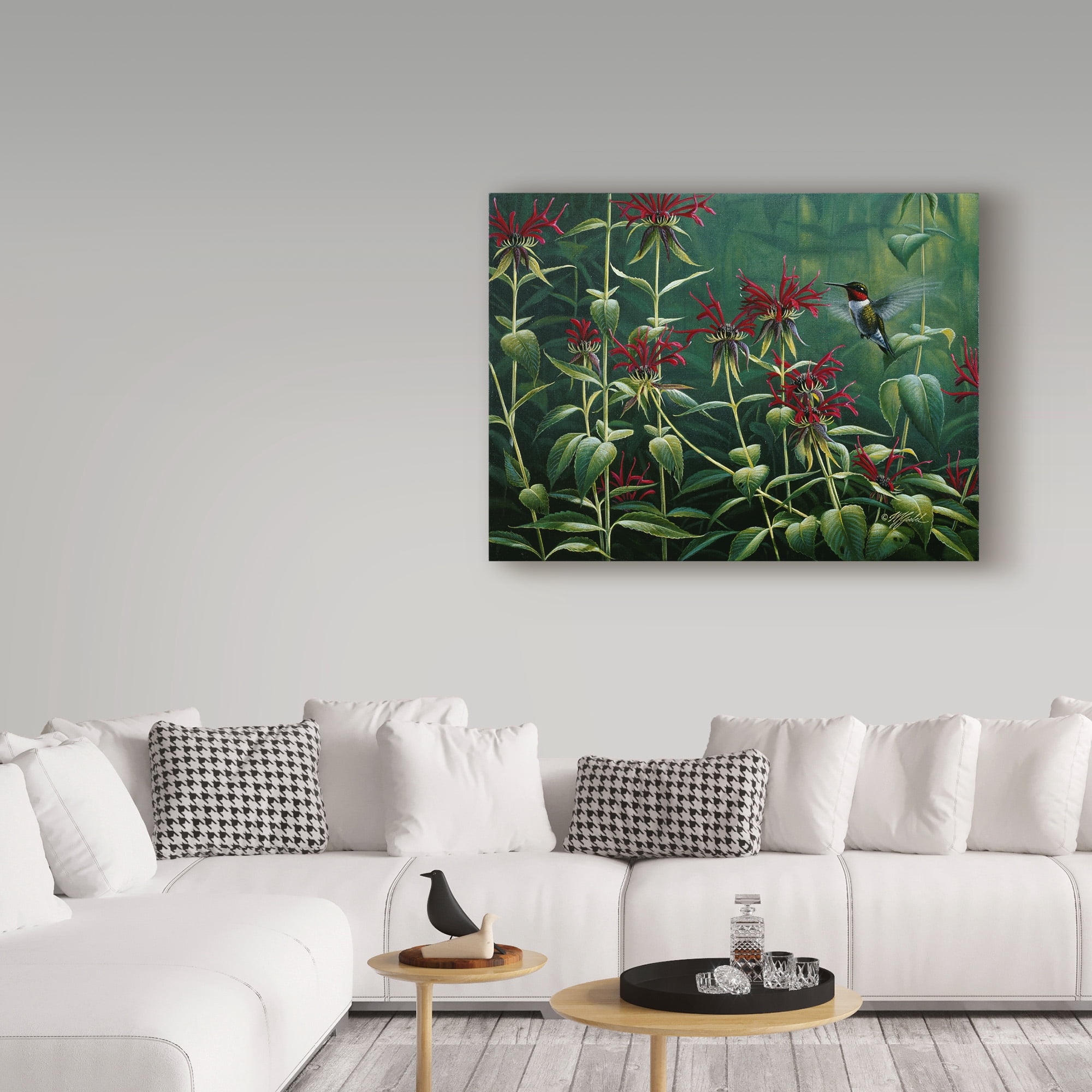 Trademark Fine Art 'Hummingbird And Monarda' Canvas Art by Wilhelm Goebel
