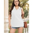 thumbnail image 3 of Sleeveless Collared Tops for Women V Neck Dressy Casual Work Blouses Tunic Tank Tops Shirts Stretchy Loose Fit, 3 of 9