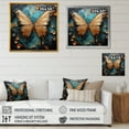 thumbnail image 4 of Designart "Metallic Butterfly Gold and Blue Wonder III" Animals Framed Wall Art - Traditional Blue Butterfly Entryway Framed Wall Art Print, 4 of 6