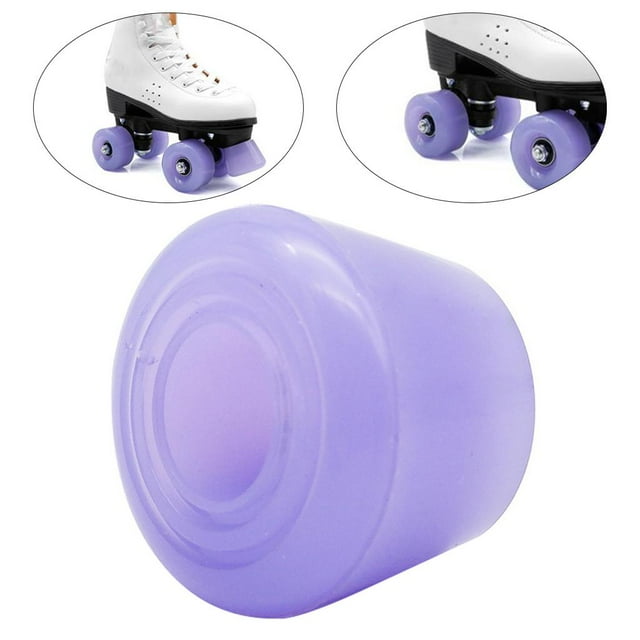Tapones de tope de patín de ruedas sólidas, bloque de freno de PU, topes de duraderos, bloqueador de frenado de patinaje, almohadillas de bloque Púrpura Soledad Topes del dedo del pie de los patines