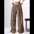 thumbnail image 4 of Pantalones de Pijama para Mujer, de Leopardo, Peludos, Estilo Y2K, de Cintura Alta, Bonitos. Sin Cordones L, 4 of 10