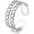 thumbnail image 3 of 1Pcs Curb Chain Rings Finger Cuff Rings Adjustable Knuckle Rings Open Band Ring for Men Women Dainty Trendy Jewelry Stainless Steel Color Size 6 3/4(17.1mm) 6.5~8mm diy, 3 of 4