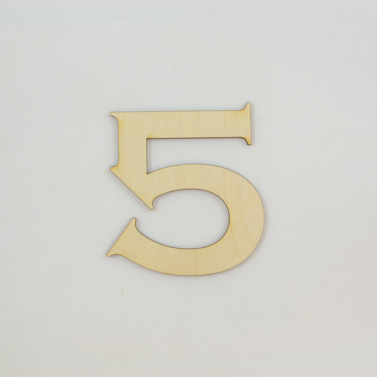 1 Pc, 10 Inch X 1/8 Inch Wood Numbers 5 In The Copperplate Gothic Bold