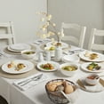 thumbnail image 4 of Tabletops Gallery 12 Piece Dubai Embossed Porcelain White Dinnerware Set of Plates Bowls Dishes - Service for 4, 4 of 7