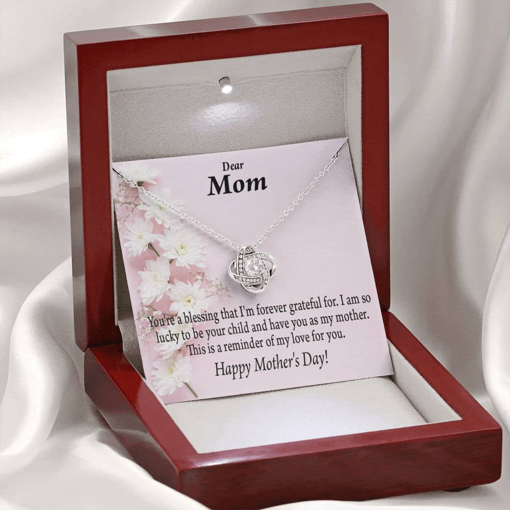 Forever Grateful Happy Mother's Day Love Knot Message Card From Son Daughter Gift Anniversary Birthday Graduation Mothers Day