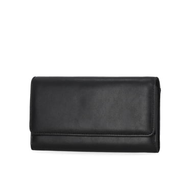Time and Tru Women's Piper Clutch Wallet, Solid Black
