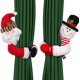thumbnail image 1 of Juego de 2 alzapaños con hebilla para cortina de Navidad, alzapaños con hebilla para cortina de muñeco de nieve de Papá Noel, decoración para ventanas, adorno para botella de vino, 1 of 5