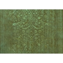 Ahgly Company Indoor Rectangle Oriental Turquoise Blue Industrial Area Rugs, 5' x 7'