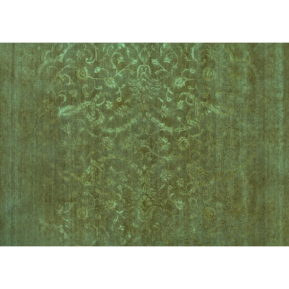 Ahgly Company Indoor Rectangle Oriental Turquoise Blue Industrial Area Rugs, 5' x 7'