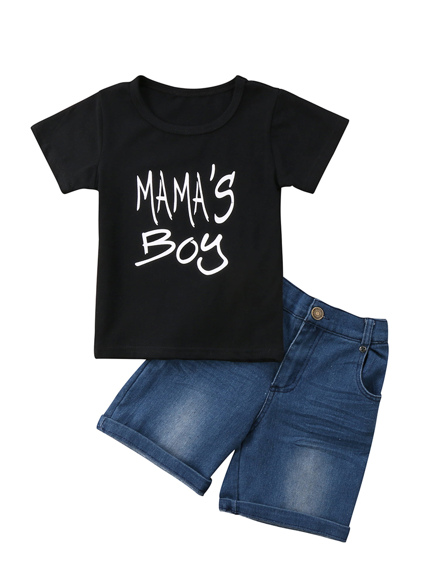 Toddler Kids Boy Summer Clothes T-shirt Tops+Denim Shorts Pants Outfits 2pcs Set 