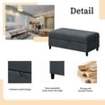 thumbnail image 2 of Sobaniilo 45” Hinged Storage Ottoman Bench, Entryway Bench, Storage Chest, Foot Rest Stool for Living Room, Bedroom (Blue Gray), 2 of 9