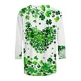thumbnail image 4 of LEKWK Womens Graphic Tees All Over Print Long Sleeve Casual Tops Cute Tops Green Hearts Shamrocks Pattern St Patricks Day Tops, 4 of 5