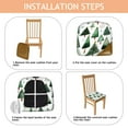 thumbnail image 4 of White Christmas Tree Seat Covers for Dining Room Chairs Set Of 6,Stretch Printed Washable Chair Seat Cover with Elastic Ties and Button,Removable Waterproof Couch Cushion Covers, 4 of 6