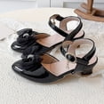 thumbnail image 2 of Zanarzt Girls Mary Jane Shoes Big Kids Girl Open Toe Dress Shoes Party Wedding Shoes Black,US 13, 2 of 5