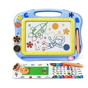 Magnetic Drawing Board for Toddlers, Travel Size Magna Doodle Board with Learning Cards & Stamps - Education Doodle Toys for Kids. Erasable Magnet Writing Sketch Table for 2 3 4 5 Year Old Boy Girl