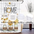 thumbnail image 4 of KOKGYM Home Sweet Home Sunflower Polyester Shower Curtain, 72" x 72" Waterproof, 4 of 9