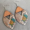 thumbnail image 6 of Geometric Triangle Arrow Leaf Print Sunflower Stripes Statement Women Earrings, 6 of 8