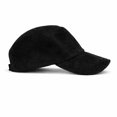 thumbnail image 2 of Black Suede Genuine Sheepskin Leather Baseball Cap - Adjustable Dad Hat, 2 of 5