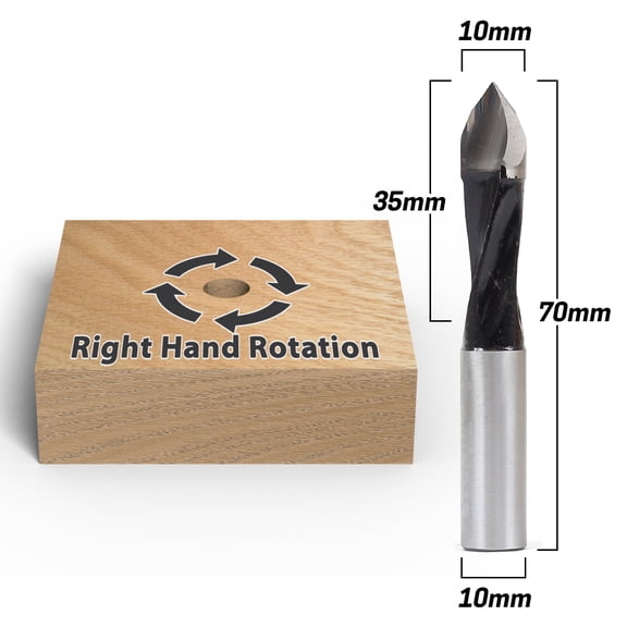 10mm Right Hand Through Hole Boring Bit - 10mm Shank - Yonico 42210R