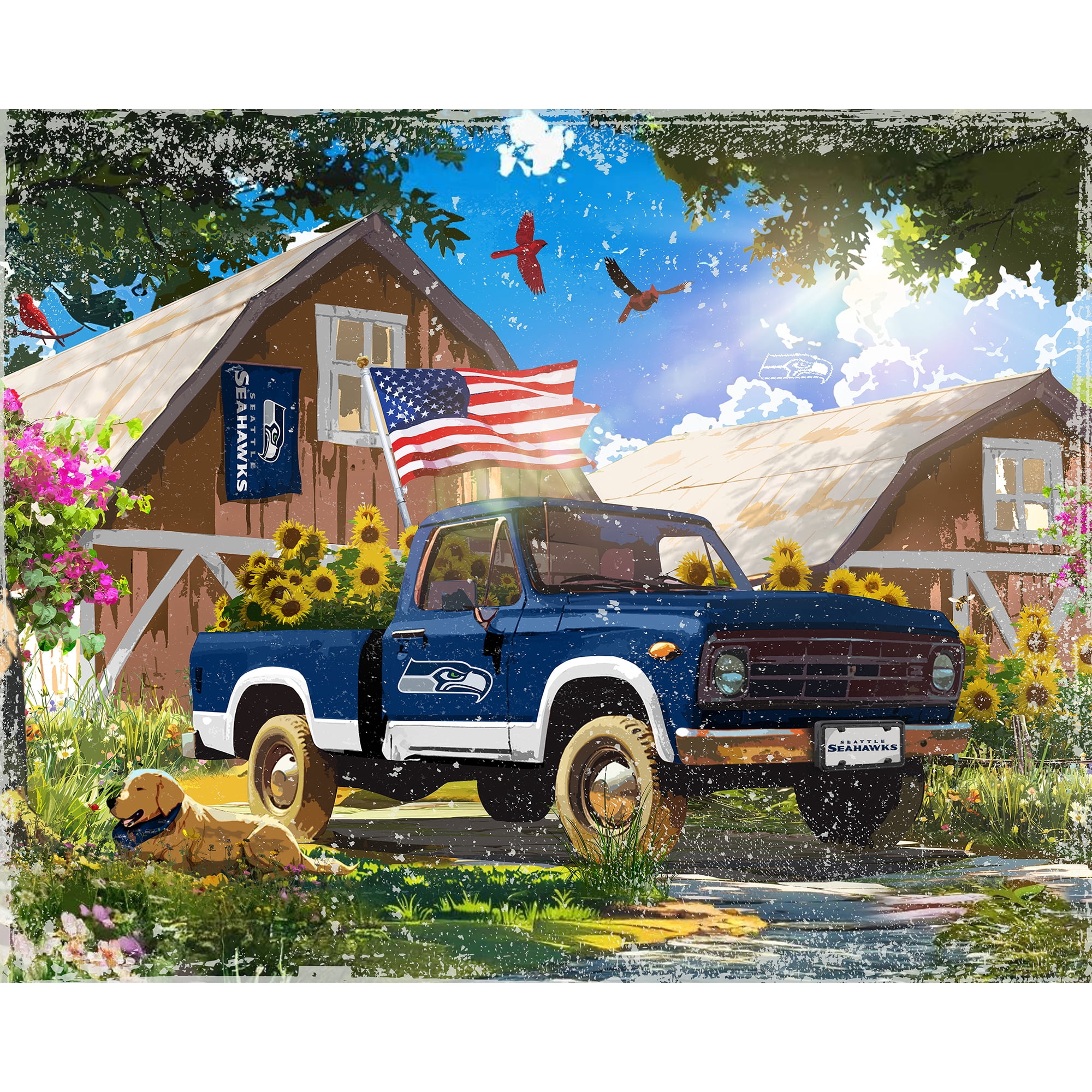 Seattle Seahawks 12" x 11" Four Seasons LED Light Box