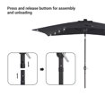 thumbnail image 6 of Sonerlic 10x 6.5ft LED Outdoor Patio Market Table Umbrella with Steel Frame for Yard, Poolside and Deck,Black, 6 of 9