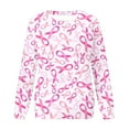 thumbnail image 4 of Homenesgenics Breast Cancer Awareness Shirts Plus Size for Women and Men Fashion Women's Casual Long Sleeve Round Neck Printed Ladies Sweatshirt Tops Blouse Sweatshirts Pink XL, 4 of 5