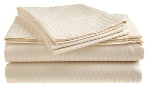 2 PACK:D Hotel , 400 Thread Count 100% Cotton Sateen Sheet Set Dobby Stripe