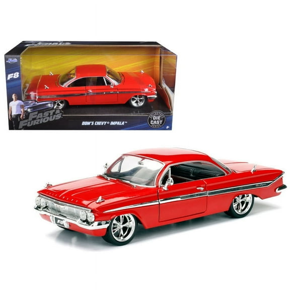 Dom's Chevrolet Impala Red Fast & Furious F8 The Fate of the Furious Movie 1/24 Diecast Model Car by Jada